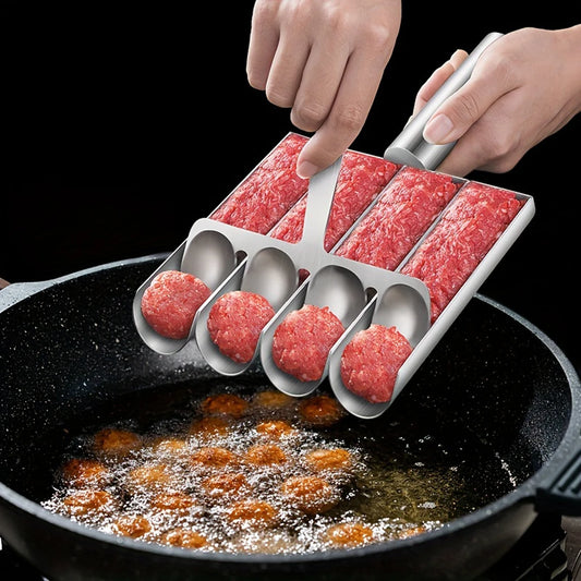 Non-stick, easy-release hand spatula for making meatballs