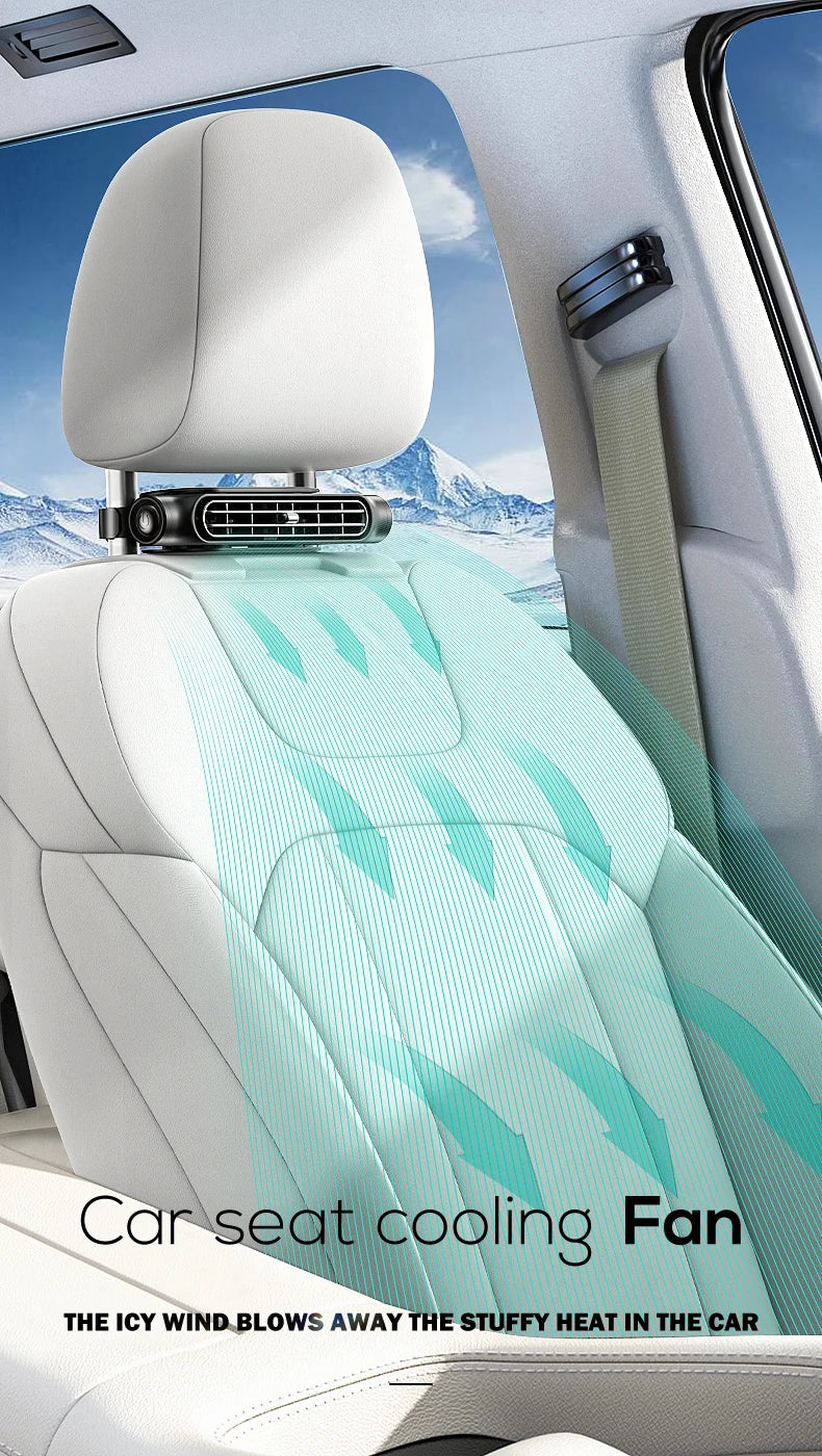 Adjustable USB Car Seat Fan for Front and Back Seat