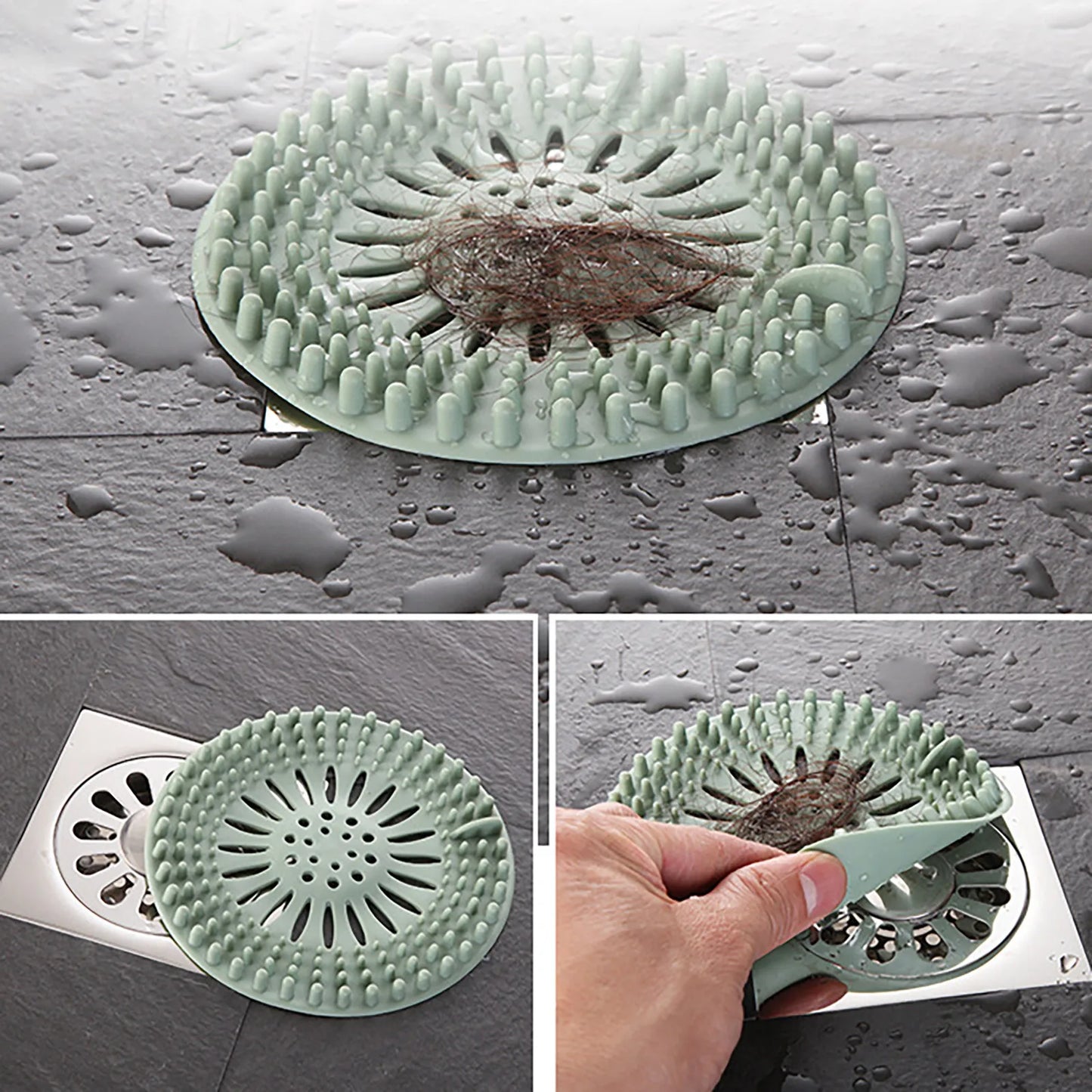 Silicone Hair Filter, Bathtub Drain Strainer,