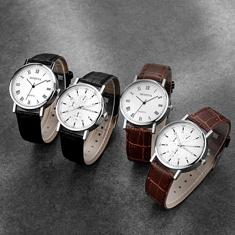 Men Watches Business Wrist Watch Luxury Leather Strap