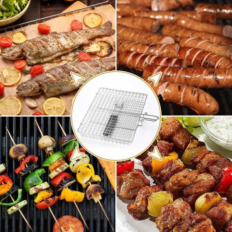 Large Stainless Steel Collapsible BBQ Basket,