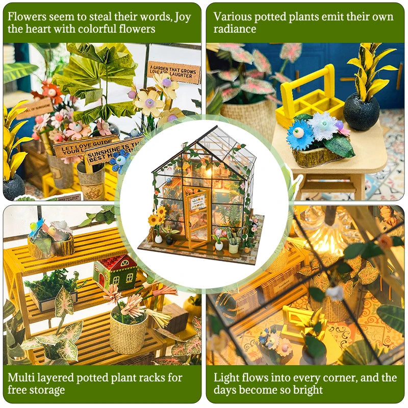 3D Handmade Flower Mini Dollhouse Kit