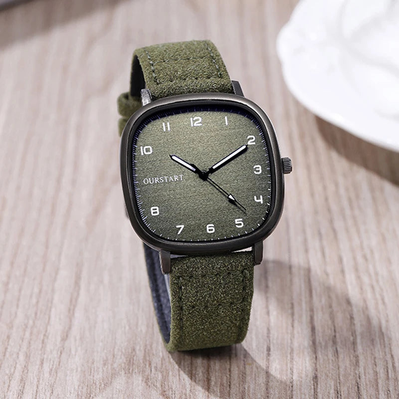 Classic Watch with Leather Strap