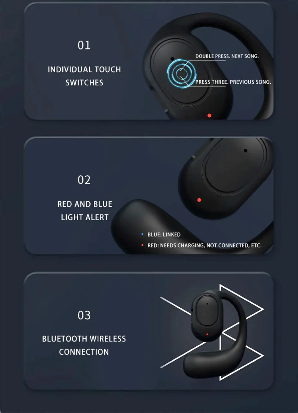 Wireless headphones with noise cancelling and microphone