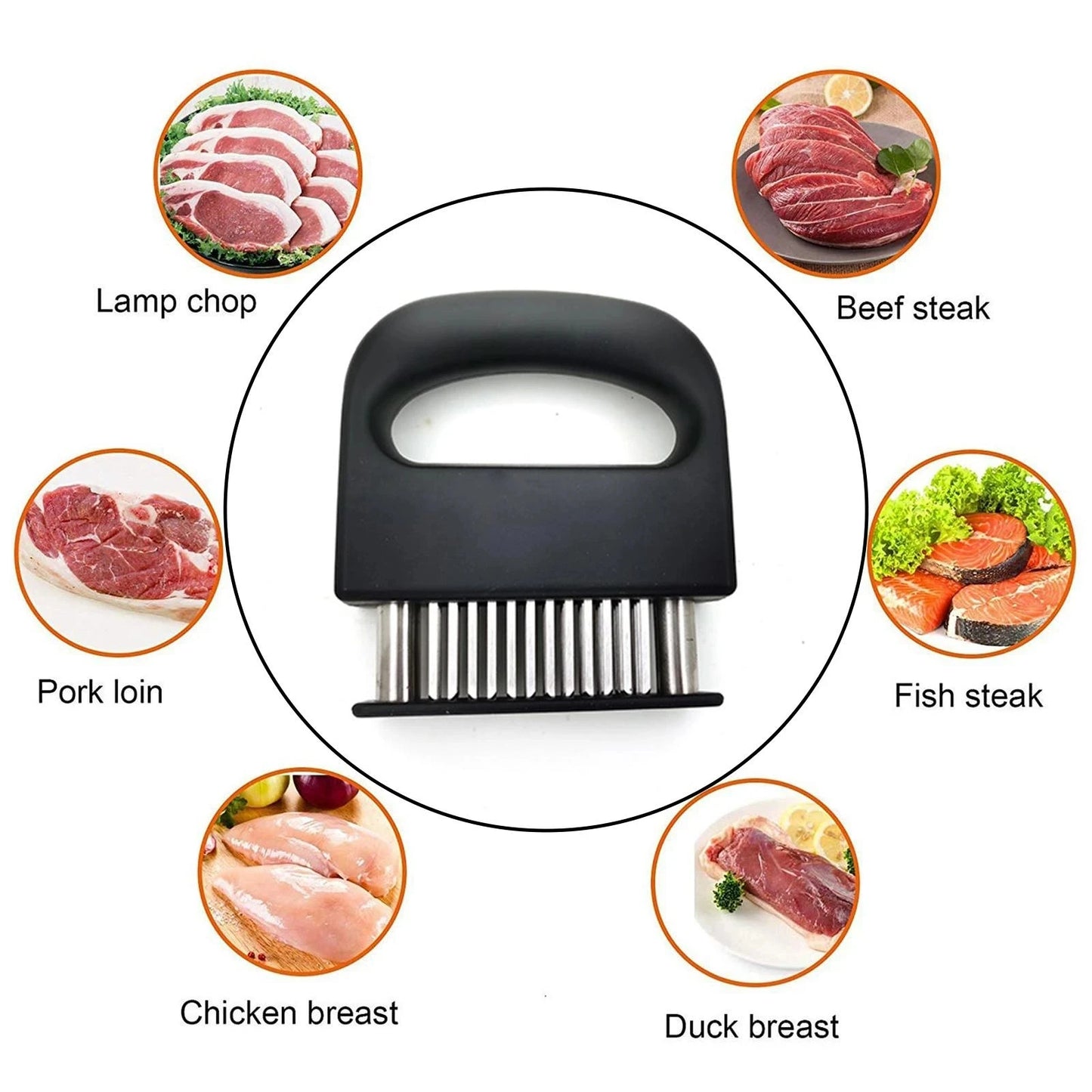 48 Blade Stainless Steel Retractable Meat Tenderizer Needle