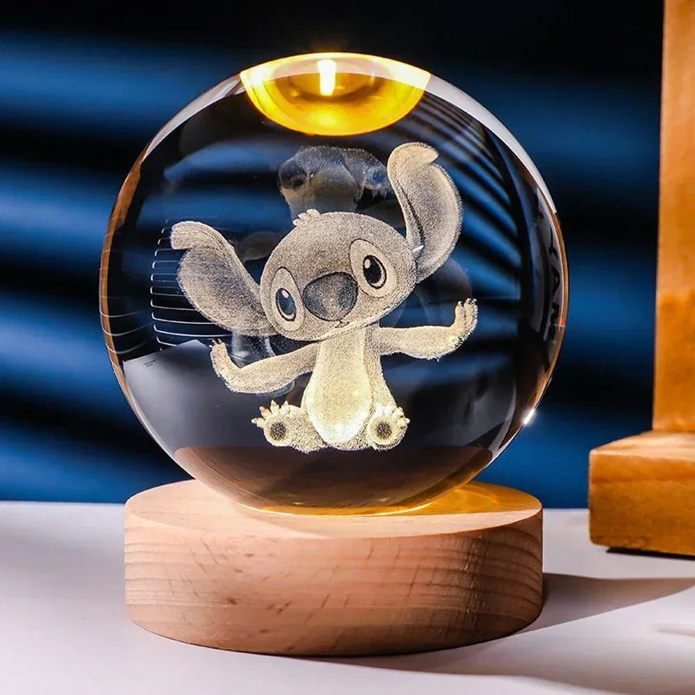 3d crystal ball, crystal planet, laser carving