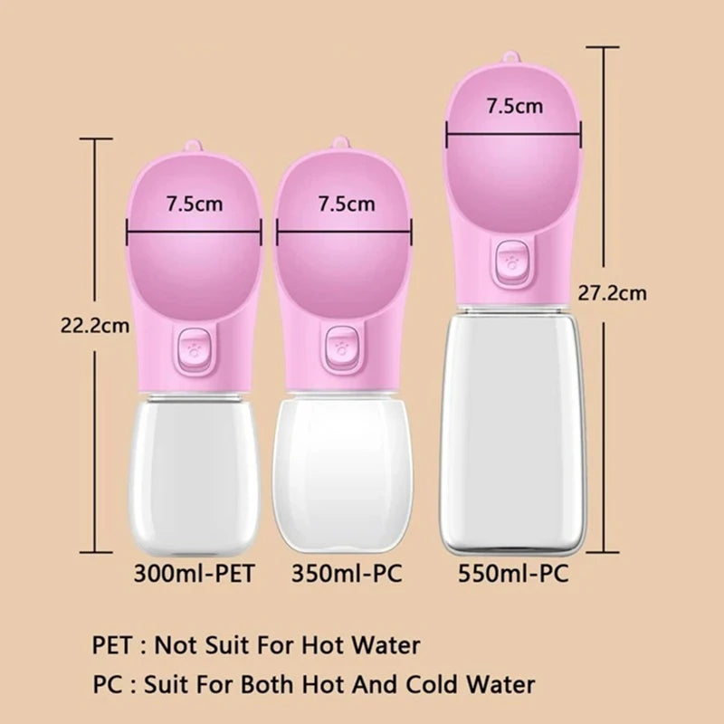 Portable Leak Proof Water Bottle for Dogs Cats Small Large Drinking Bowls