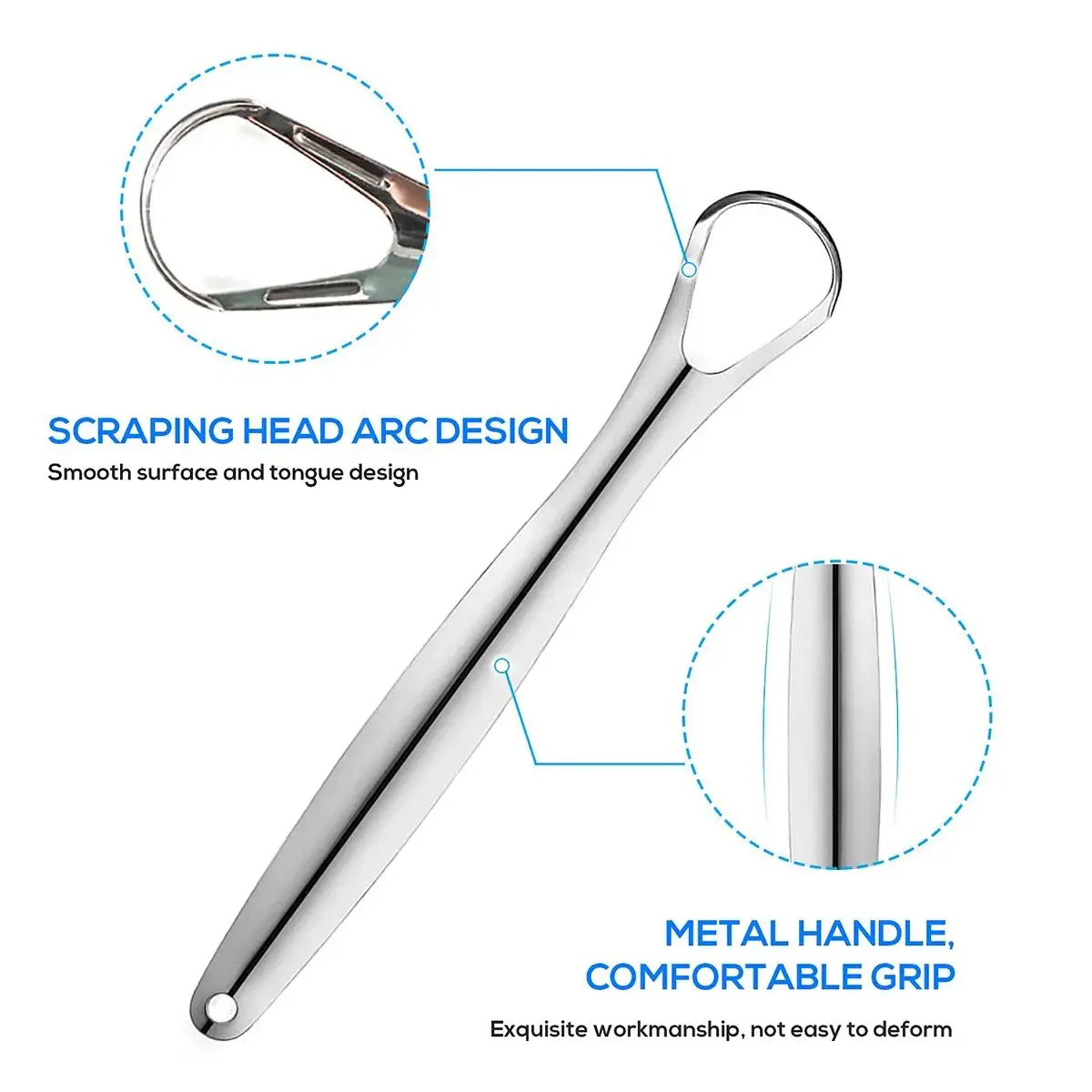 Stainless Steel Metal Tongue Scraper