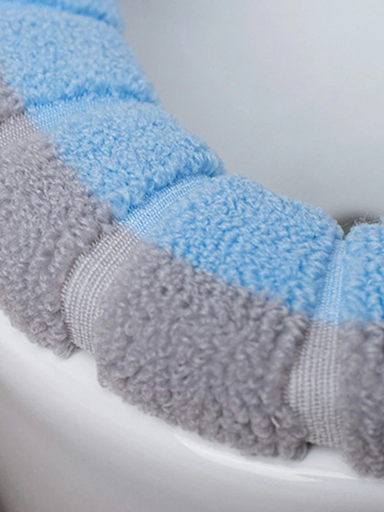 Thickened anti-freeze washable toilet cover, thick knitted