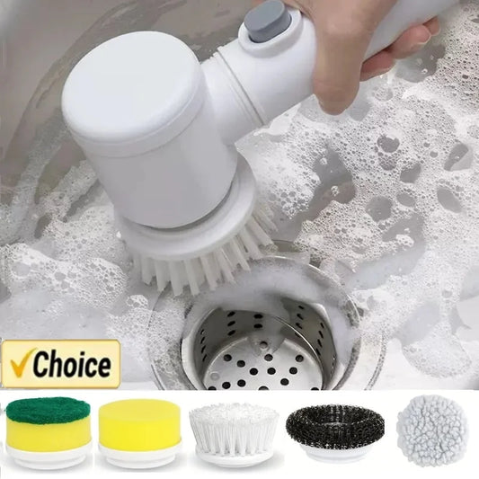 Electric Cleaning Brush 5 in 1 Electric Spin Scrubber Cordless Power