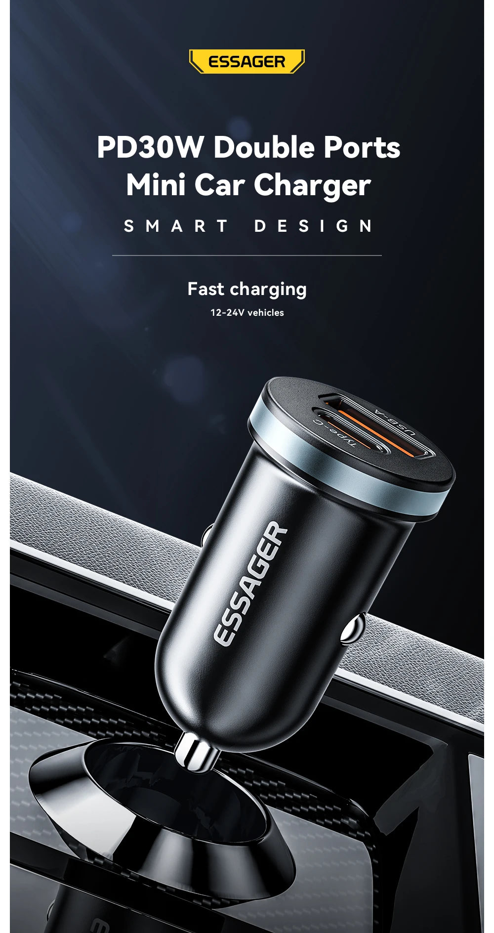 Type C Car Charger Fast Charger Quick Charge