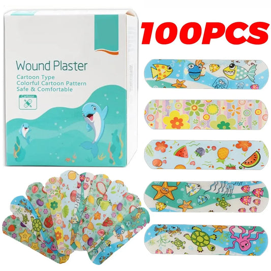 100pcs Breathable Waterproof Elastic Medical Bandages for Kids