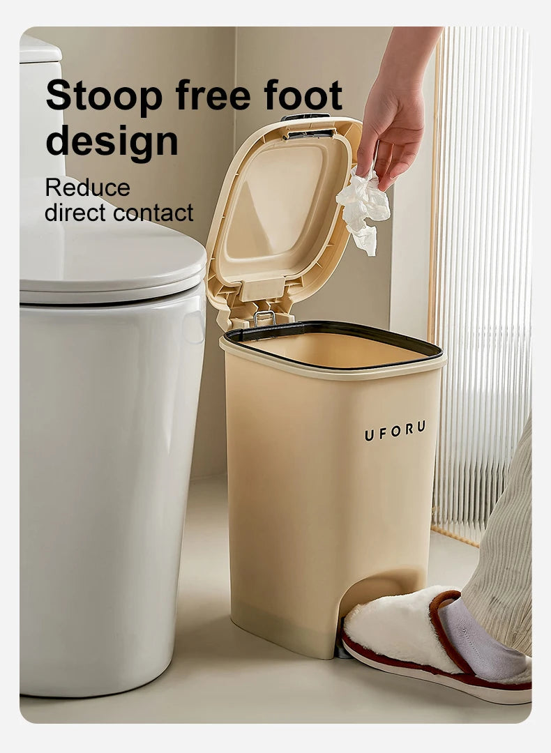 Deluxe Large Capacity Trash Can with Lid and Easy Open Design