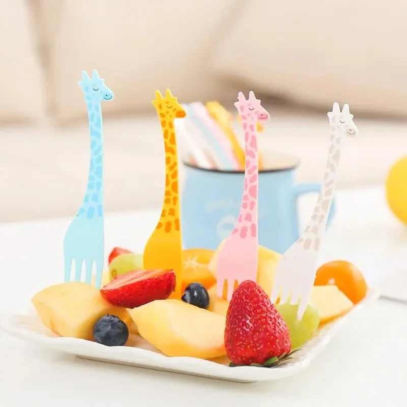 12pcs Kitchen Tools Giraffe Fruit Fork