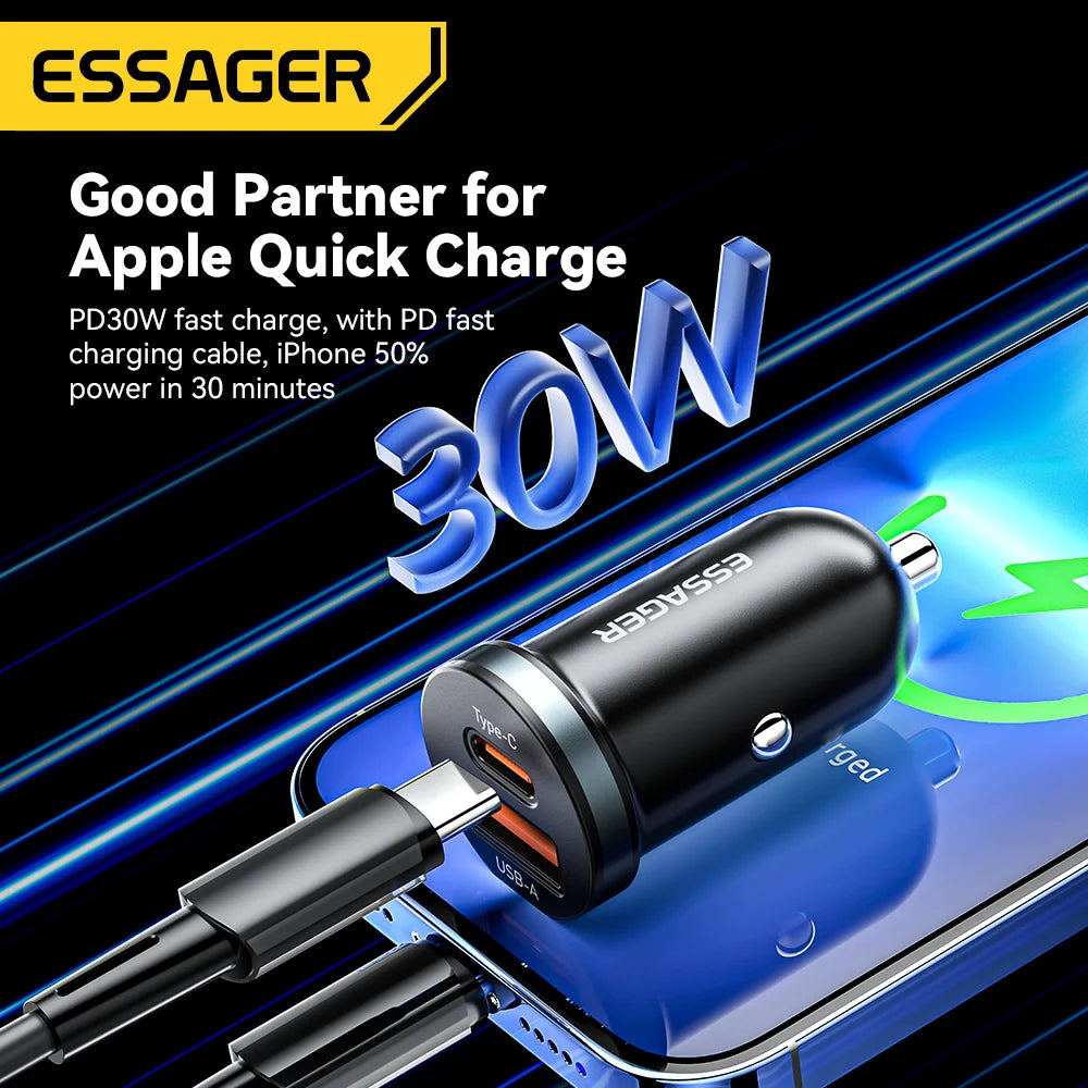 Type C Car Charger Fast Charger Quick Charge