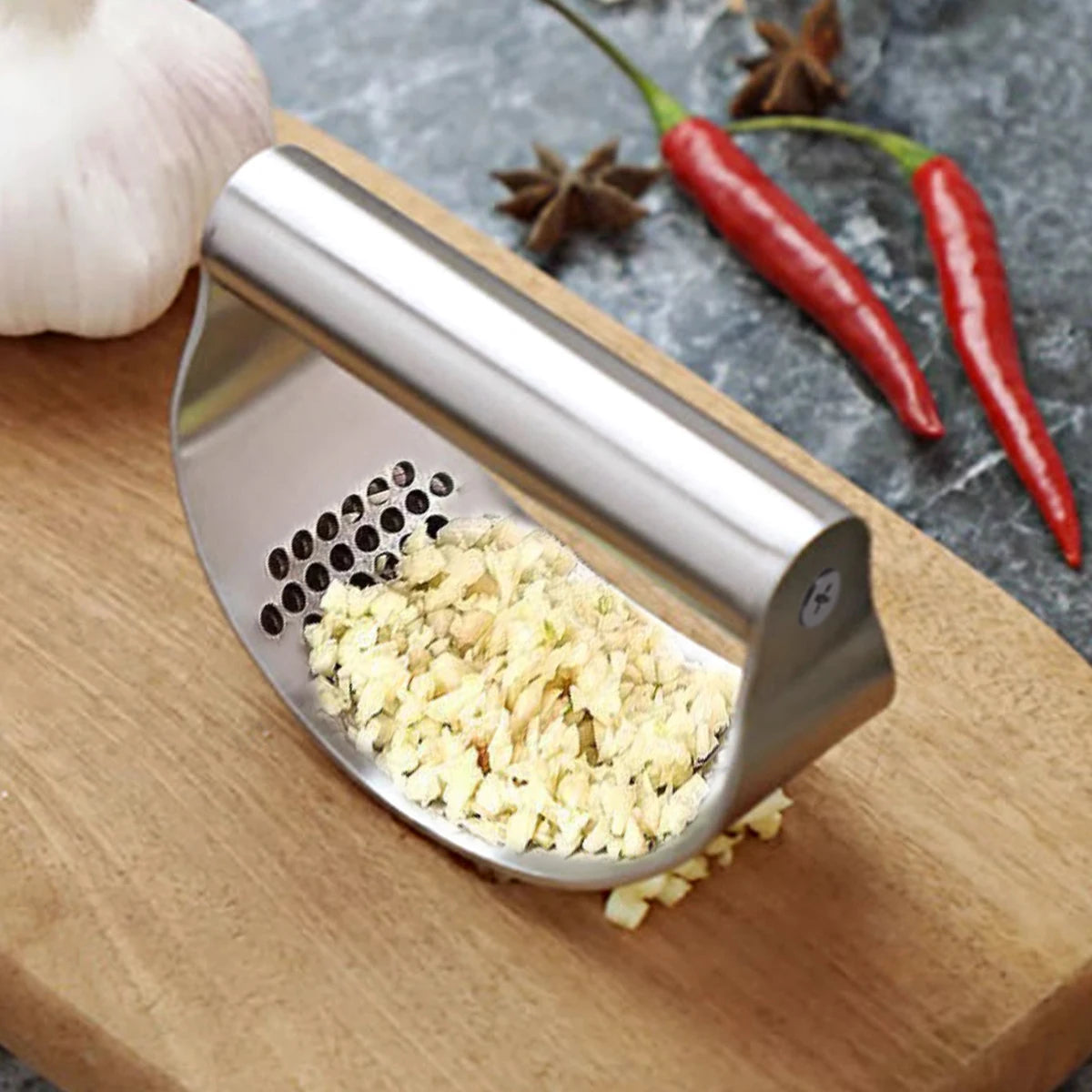 Stainless Steel Garlic Press