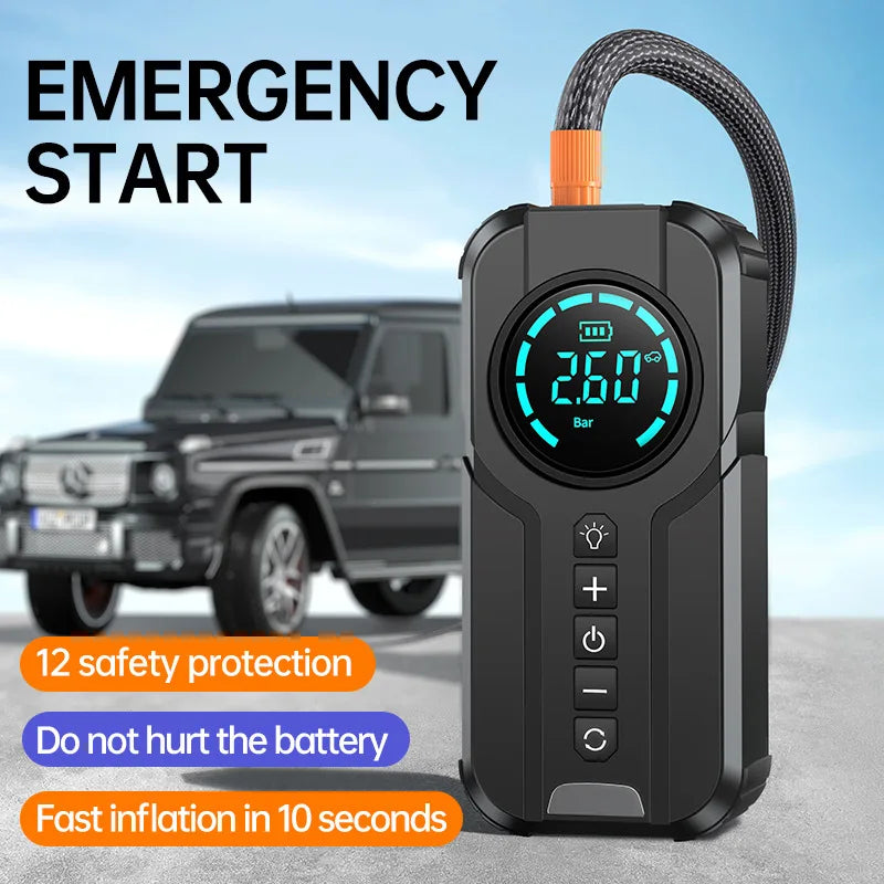 1000A Portable Air Pump for Car Battery Jump Starter