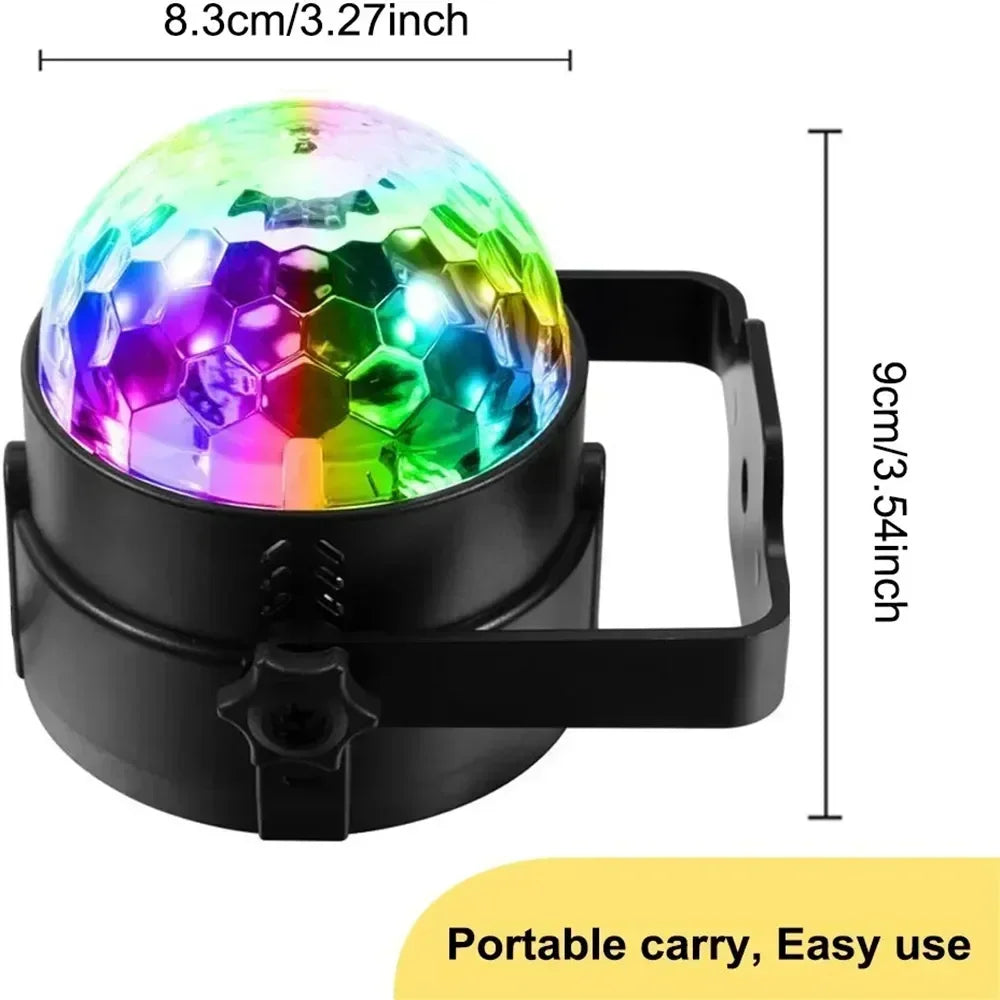 Rotating ball with LED light and sound remote control