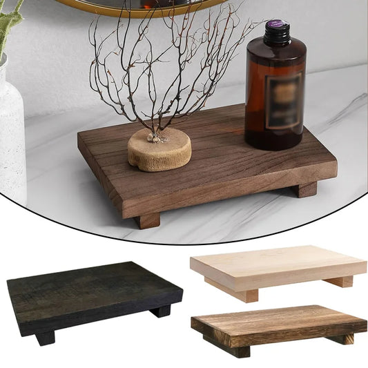 Wooden bathroom tray, hand soap holder, scented candle holder