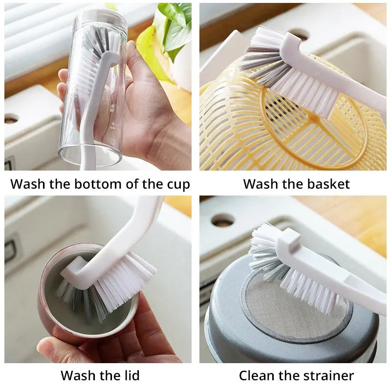 Sink cleaning brush with long handle