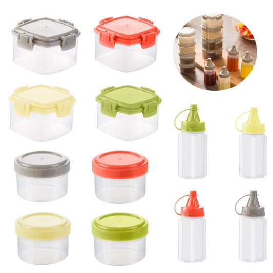 4pcs/set Plastic Mini Sauce Bottles