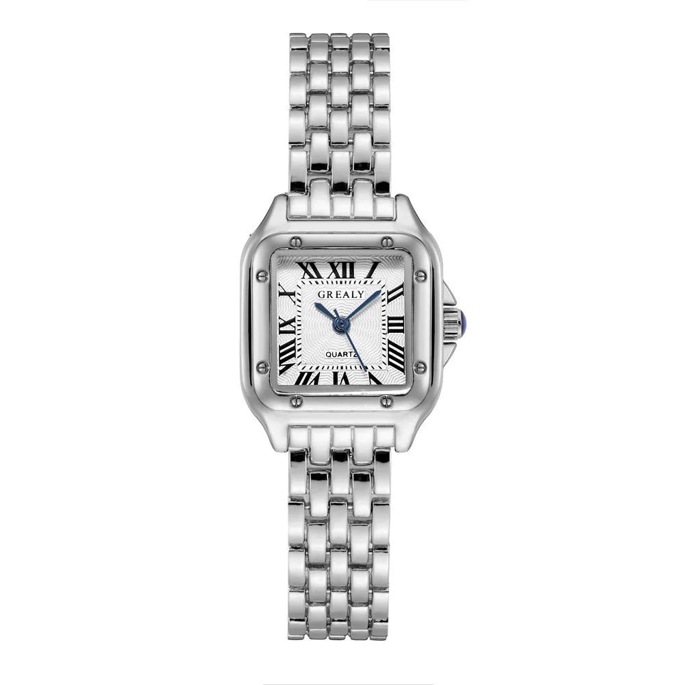 Women's Square Watch with Gold Alloy Strap