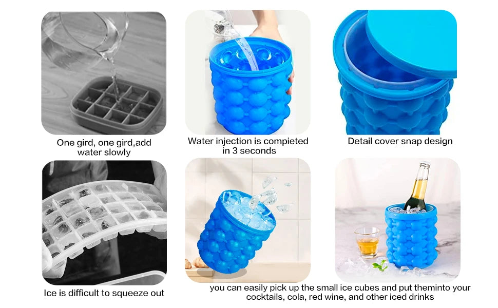 1pc Silicone Ice Bucket for Making Ice Cubes