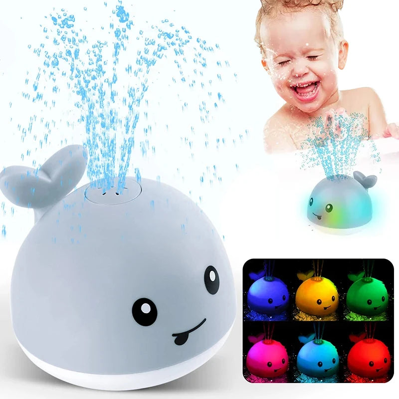 Baby Light Up Bath Toys Whale Automatic Sprinkler Bathtub Toys