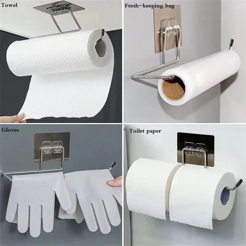 Stainless Steel Hanging Tissue Holder with Adhesive