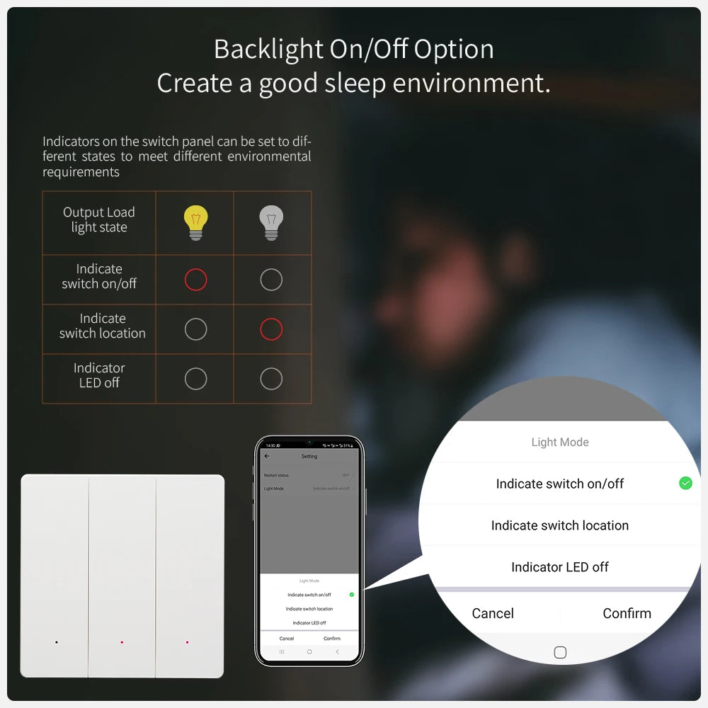 Smart WiFi Wall Light Switch with Voice Control via Alexa and Google Home