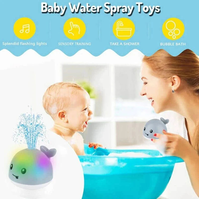 Baby Light Up Bath Toys Whale Automatic Sprinkler Bathtub Toys