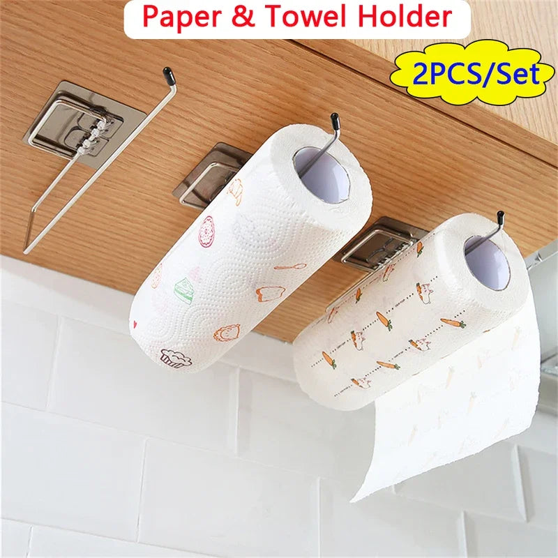 Stainless Steel Hanging Tissue Holder with Adhesive