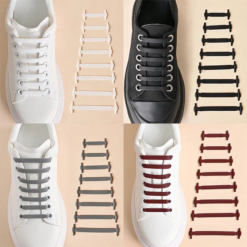 16pcs Silicone No Tie Shoelaces 12 Colors