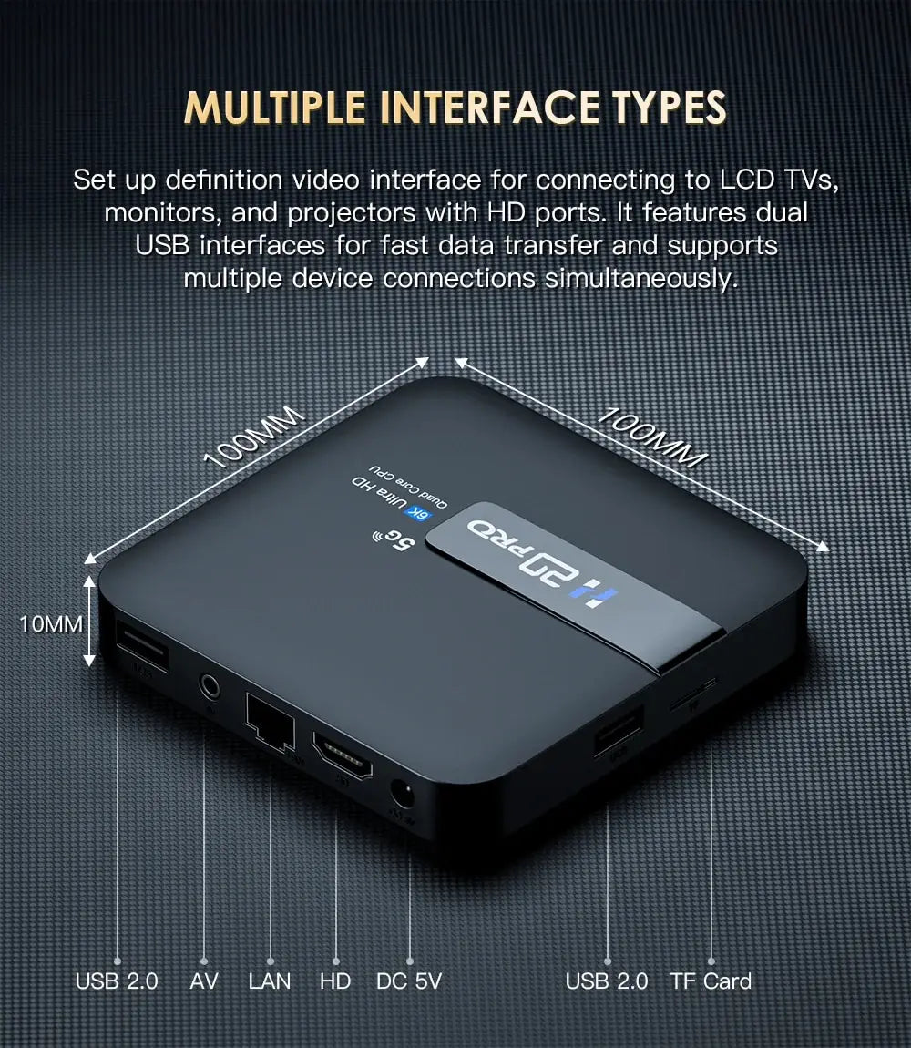 3D Media Player Android TV Box 2.4G&5G WiFi Super Fast 1080P