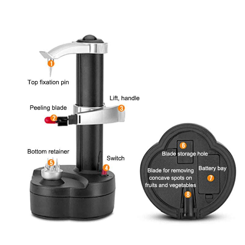 Automatic rotary peeler, fruit and vegetable peeling machine