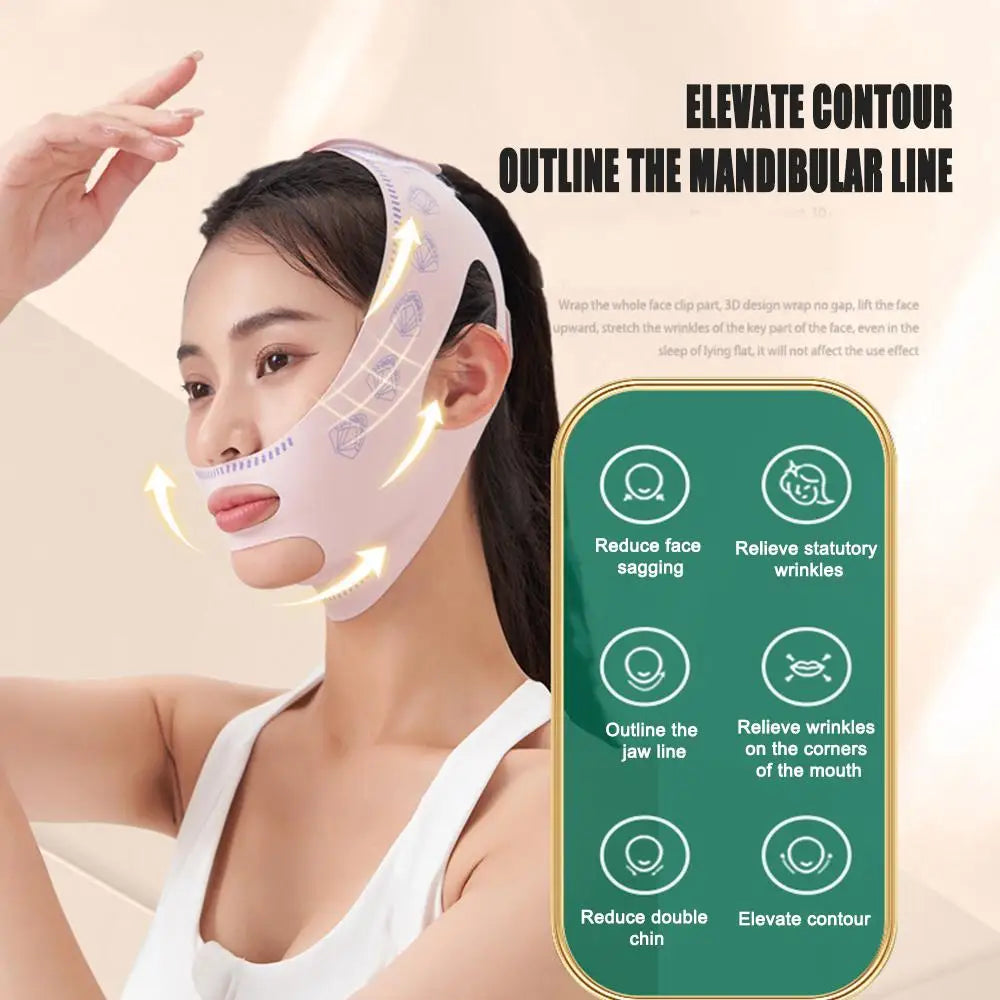 V-Shape Chin and Cheek Slimming Bandage, Anti-Wrinkle Face Lift Belt,