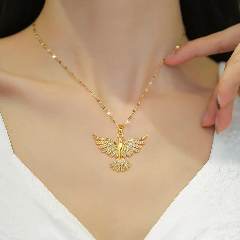 Fashion Women's Phoenix Wings Necklace Clavicle Chain Perfect Gift for Girls