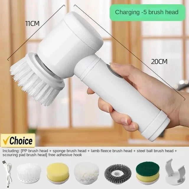 Electric Cleaning Brush 5 in 1 Electric Spin Scrubber Cordless Power