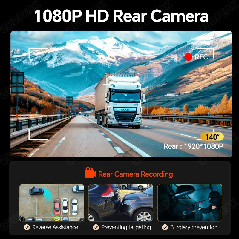 Car DVR with Night Vision Camera and Rear View Mirror