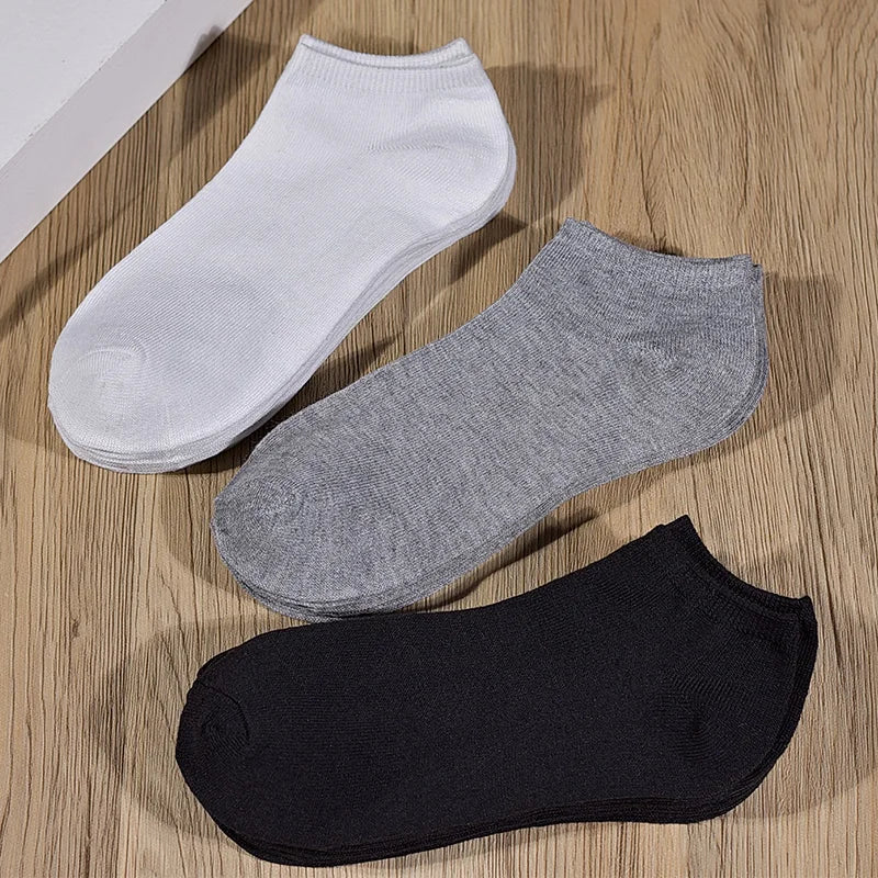 8 Pairs Summer Cotton Ankle Socks with Non-Slip Silicone Edges,