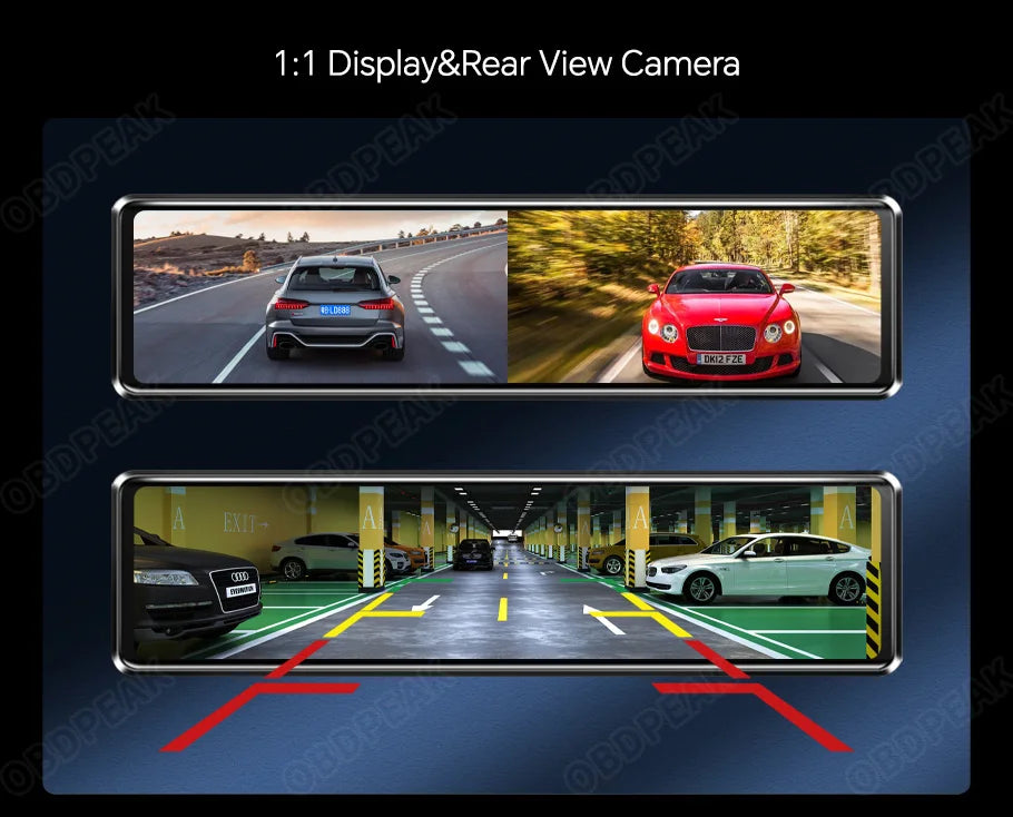 Car DVR with Night Vision Camera and Rear View Mirror