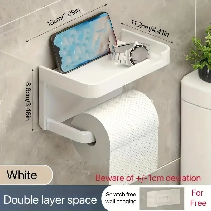 Easy to install toilet paper holder - wall mounted, no drilling