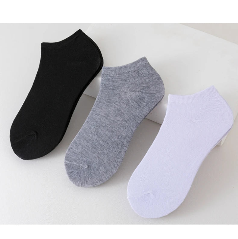 8 Pairs Summer Cotton Ankle Socks with Non-Slip Silicone Edges,