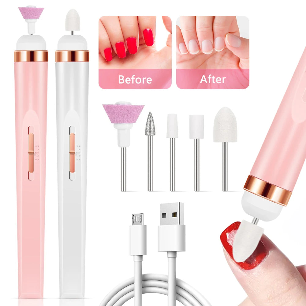 5 in 1 Electric Nail Drill Machine with Mini Portable Lightweight Electric Art Tools for Gel Removal