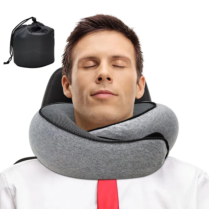 Adjustable U-Shaped Memory Foam Travel Neck Pillow