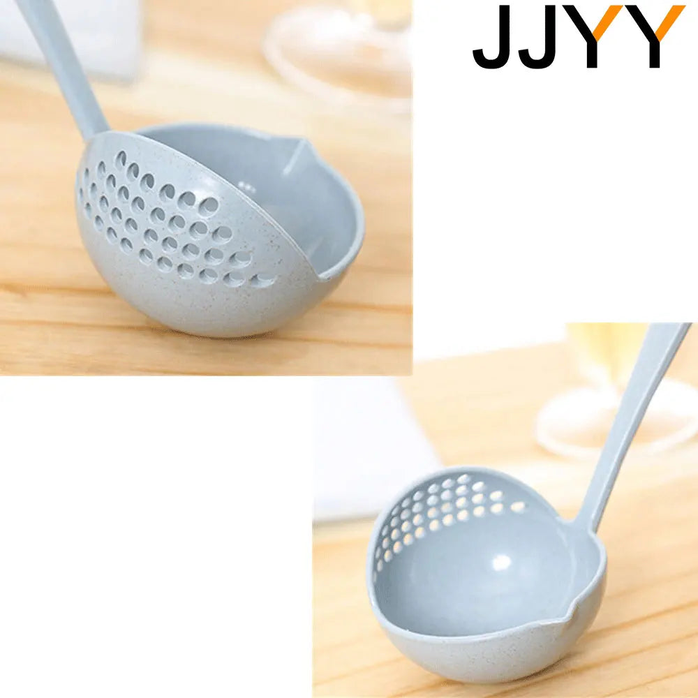 2 in 1 Kitchen Spoon, Long Handle Spoon, Plastic Strainer