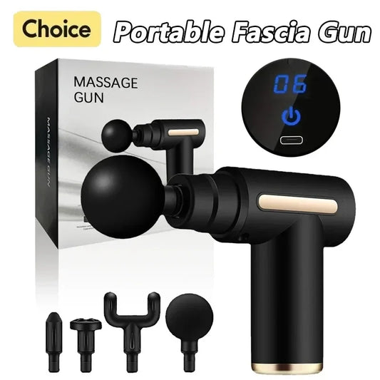 Small, lightweight, adjustable speed deep tissue massage gun for full body massage