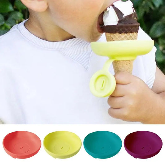 Ice Cream Holder, Colorful Drip-Free Silicone Straws, Reusable,