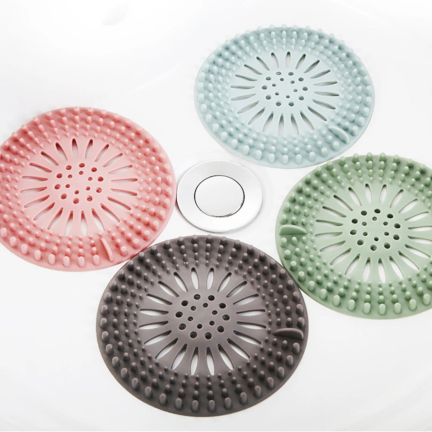 Silicone Hair Filter, Bathtub Drain Strainer,