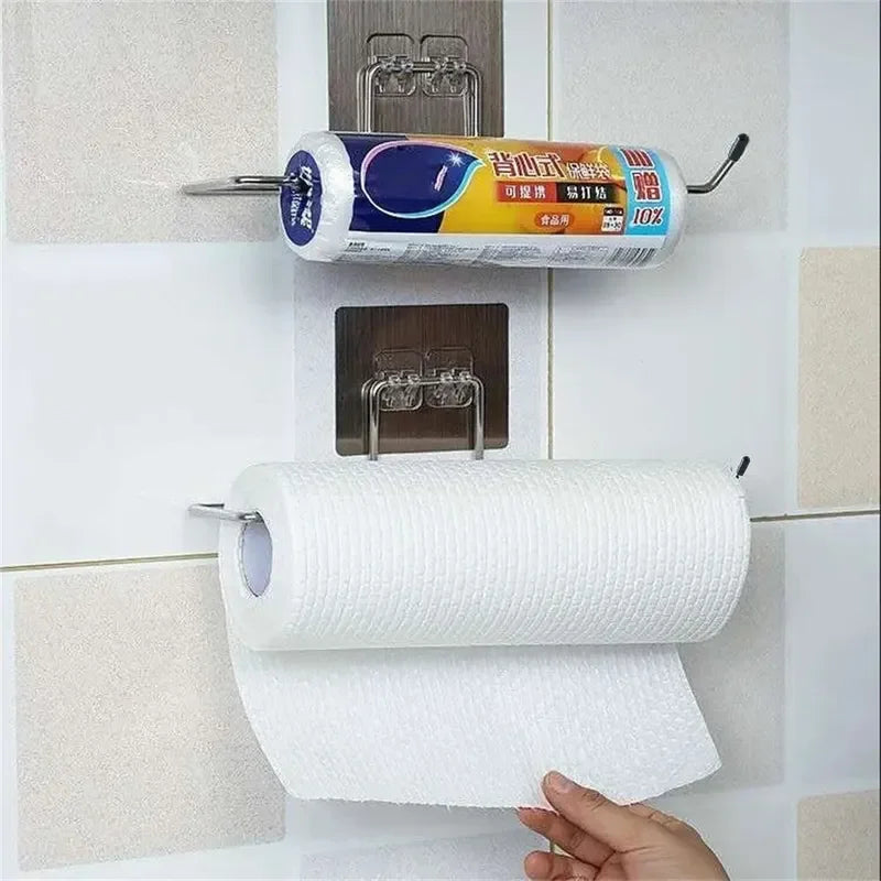 Stainless Steel Hanging Tissue Holder with Adhesive